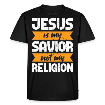 Jésus Christ - T-shirt Premium bio Homme - noir - Devant - Nico (187cm)