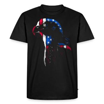 Aigle drapeau des États-Unis - T-shirt Premium bio Homme - noir - Devant - Nico (187cm)