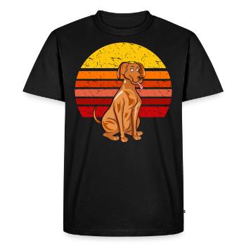 Retro Vizsla Dog - Men's Premium Organic T-Shirt - black - Front - Nico (187cm)