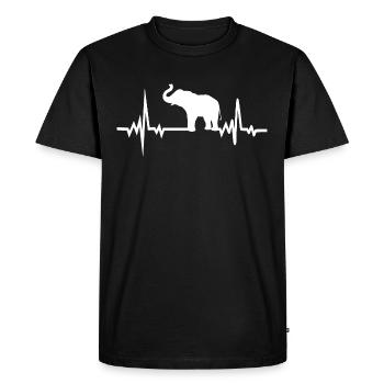 Battement de Coeur Éléphant d’Afrique Défense Zoo - T-shirt Premium bio Homme - noir - Devant - Nico (187cm)