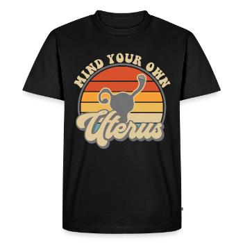 Occupez-vous de votre propre utérus - T-shirt Premium bio Homme - noir - Devant - Nico (187cm)