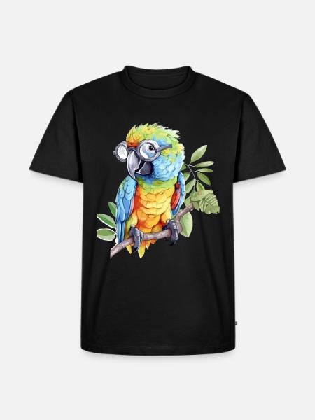 Jackoo der Papagei - Männer Premium Bio T-Shirt - Schwarz