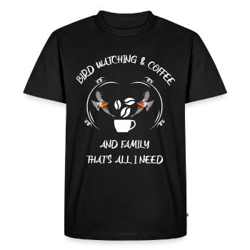Bird Watching Bird Watching Birding Coffee - Men's Premium Organic T-Shirt - black - Front - Nico (187cm)