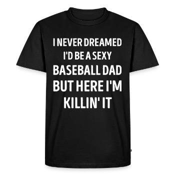 Baseball Papa Drôle Papa Blague - T-shirt Premium bio Homme - noir - Devant - Nico (187cm)