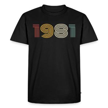 1981 Retro Style 1981 Birthday 1981 Vintage - Men's Premium Organic T-Shirt - black - Front - Nico (187cm)