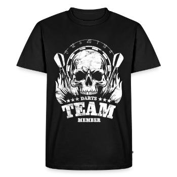 Darts Skull - Darts Team Member - Gift - Men's Premium Organic T-Shirt - black - Front - Nico (187cm)