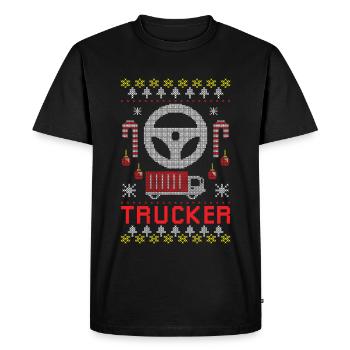 Camionneur Noël Xmas camionneur cadeau de travail - T-shirt Premium bio Homme - noir - Devant - Nico (187cm)