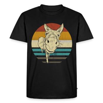 Donkey retro vintage not a stupid donkey at all - Men's Premium Organic T-Shirt - black - Front - Nico (187cm)