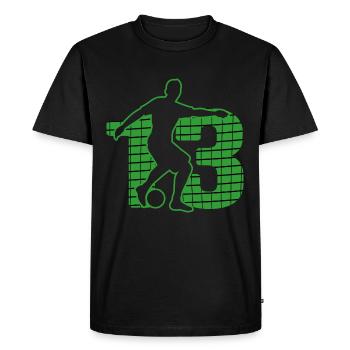 Sport de football Terrain de football Terrain de football NO.13 - T-shirt Premium bio Homme - noir - Devant - Nico (187cm)