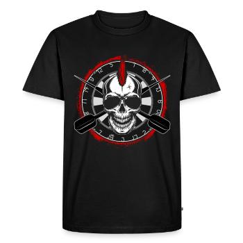 Fléchettes joueur de fléchettes amant cadeau tête de mort - T-shirt Premium bio Homme - noir - Devant - Nico (187cm)