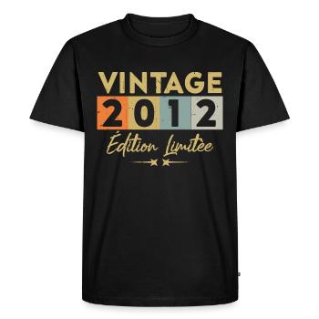 Vintage 2012 Édition Limitée - T-shirt Premium bio Homme - noir - Devant - Nico (187cm)