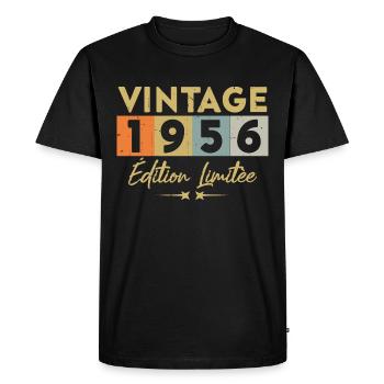 Vintage 1956 Édition Limitée - T-shirt Premium bio Homme - noir - Devant - Nico (187cm)