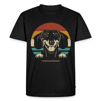 Teckel Race Teckel Teckel drôle rétro - T-shirt Premium bio Homme - noir - Devant - Nico (187cm)