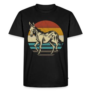 Donkey retro vintage not a stupid donkey at all - Men's Premium Organic T-Shirt - black - Front - Nico (187cm)