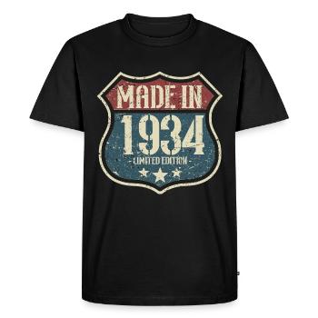 1934 vintage born birthday husband wife retro - Men's Premium Organic T-Shirt - black - Front - Nico (187cm)