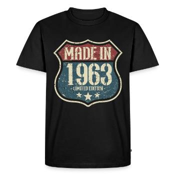 1963 Anniversaire Né En 1963 Rétro Vintage - T-shirt Premium bio Homme - noir - Devant - Nico (187cm)