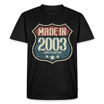 2003 Anniversaire Né En 2003 Rétro Millésime - T-shirt Premium bio Homme - noir - Devant - Nico (187cm)