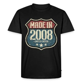Perspective d’anniversaire 2008 - T-shirt Premium bio Homme - noir - Devant - Nico (187cm)