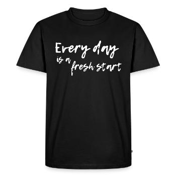 Everyday is a fresh start - Men's Premium Organic T-Shirt - black - Front - Nico (187cm)