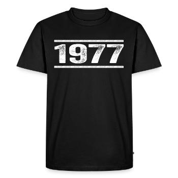 1977 Retro 1977 Birthday 1977 Vintage 1977 - Men's Premium Organic T-Shirt - black - Front - Nico (187cm)