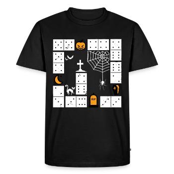 Domino Halloween Dominoes Trick or Treat - Men's Premium Organic T-Shirt - black - Front - Nico (187cm)