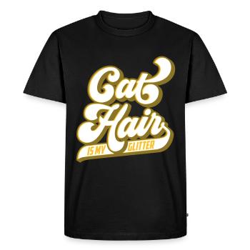 Les poils de chat sont mes paillettes | Les couleurs peuvent être modifiées - T-shirt Premium bio Homme - noir - Devant - Nico (187cm)