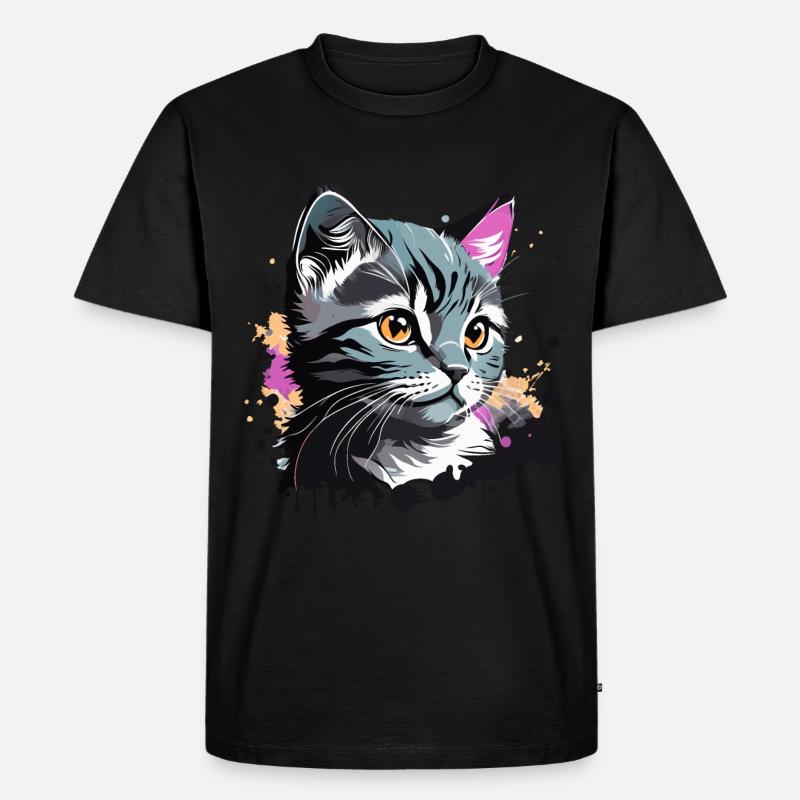 süsses Kätzchen, Katze - Männer Premium Bio T-Shirt - Schwarz
