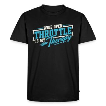 Full throttle is my therapy - Men's Premium Organic T-Shirt - black - Front - Nico (187cm)