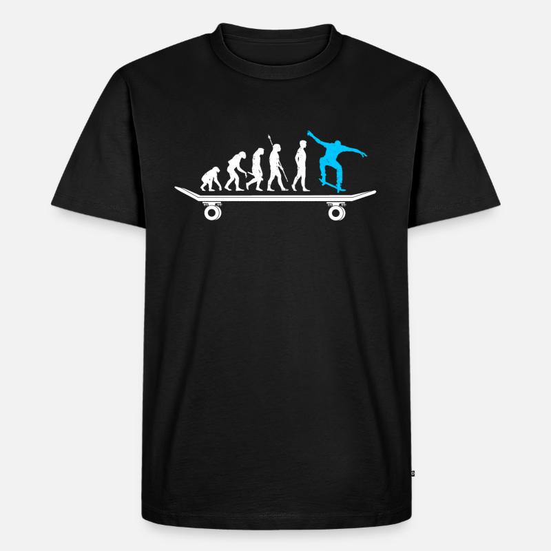 Skateboard Evolution Skateboarding Lustig - Männer Premium Bio T-Shirt - Schwarz