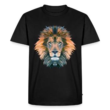 Geo Lion muted colours - Men's Premium Organic T-Shirt - black - Front - Nico (187cm)