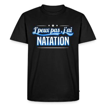 Natation - j'peux pas , j'ai Natation - T-shirt Premium bio Homme - noir - Devant - Nico (187cm)