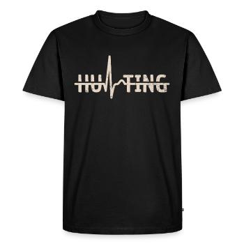 Hunter - Courbe cardiaque - Pouls avec ECG - Chasse - Chasse - T-shirt Premium bio Homme - noir - Devant - Nico (187cm)
