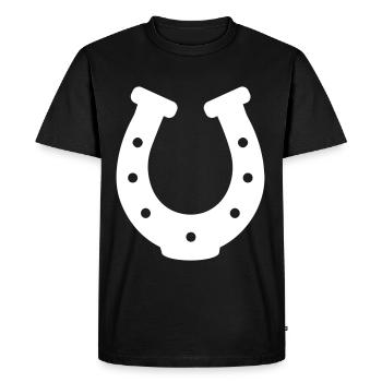 Icône en fer à cheval - T-shirt Premium bio Homme - noir - Devant - Nico (187cm)