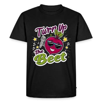 Design amusant « Turn Up the Beet » - T-shirt Premium bio Homme - noir - Devant - Nico (187cm)
