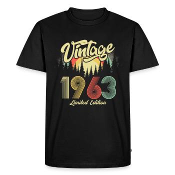 1963 Anniversaire né en 1963 Retro Vintage - T-shirt Premium bio Homme - noir - Devant - Nico (187cm)