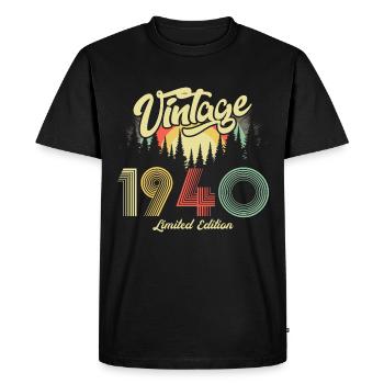 1940 Anniversaire né en 1940 Rétro Vintage - T-shirt Premium bio Homme - noir - Devant - Nico (187cm)