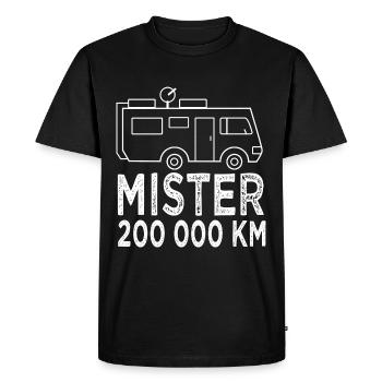 Camping Mister 200 000 km cadeau camping car - T-shirt Premium bio Homme - noir - Devant - Nico (187cm)