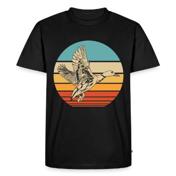 Duck retro vintage - Men's Premium Organic T-Shirt - black - Front - Nico (187cm)