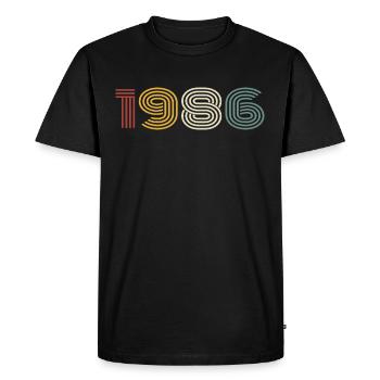 1986 Rétro Style 1986 Anniversaire 1986 Vintage - T-shirt Premium bio Homme - noir - Devant - Nico (187cm)