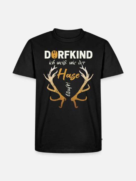 Dorfkind - Männer Premium Bio T-Shirt - Schwarz
