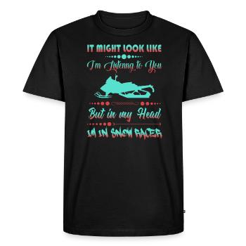 dans ma tête snowracer, motoneige, motoneige - T-shirt Premium bio Homme - noir - Devant - Nico (187cm)