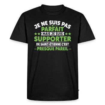 Supporter De Saint Étienne - T-shirt Premium bio Homme - noir - Devant - Nico (187cm)