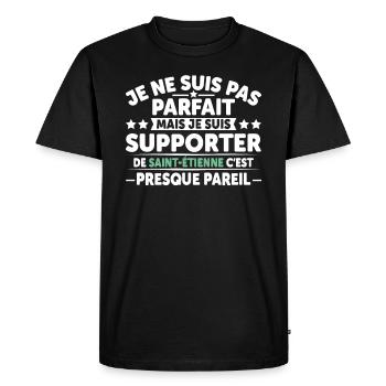 Supporter De Saint Étienne - T-shirt Premium bio Homme - noir - Devant - Nico (187cm)