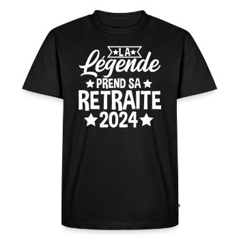 La Légende Prend Sa Retraite 2024 - T-shirt Premium bio Homme - noir - Devant - Nico (187cm)
