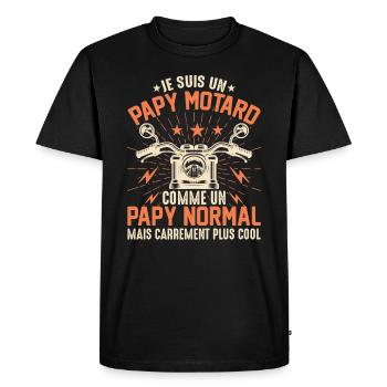 Je Suis Un Papy Motard Très Cool - T-shirt Premium bio Homme - noir - Devant - Nico (187cm)