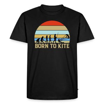Born To Kite - Né Pour Le Cerf-volant - T-shirt Premium bio Homme - noir - Devant - Nico (187cm)