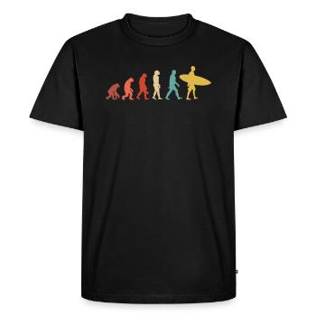 Evolution of surfing - Men's Premium Organic T-Shirt - black - Front - Nico (187cm)