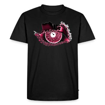 Big eye red, eye, realistic - Men's Premium Organic T-Shirt - black - Front - Nico (187cm)