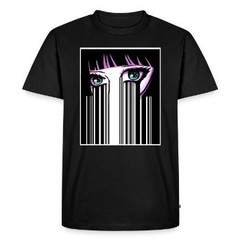 Anime Eyes Japon Code-barres - T-shirt Premium bio Homme - noir - Devant - Nico (187cm)
