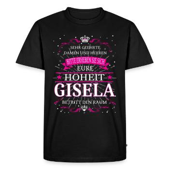 Eure Hoheit Gisela betritt den Raum - Männer Premium Bio T-Shirt - Schwarz - Vorne - Nico (187cm)